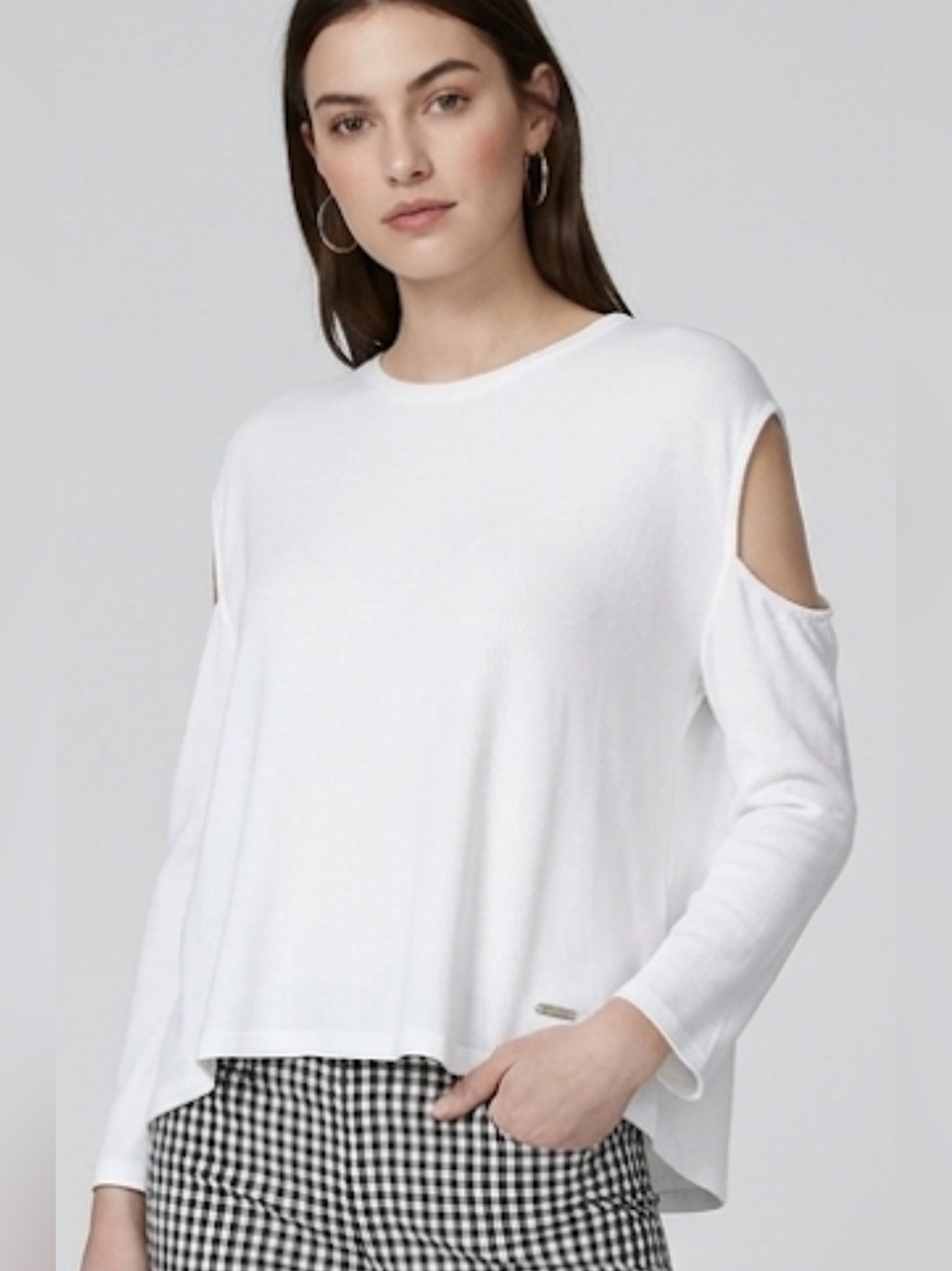Rag and Bone Cold Shoulder White Top